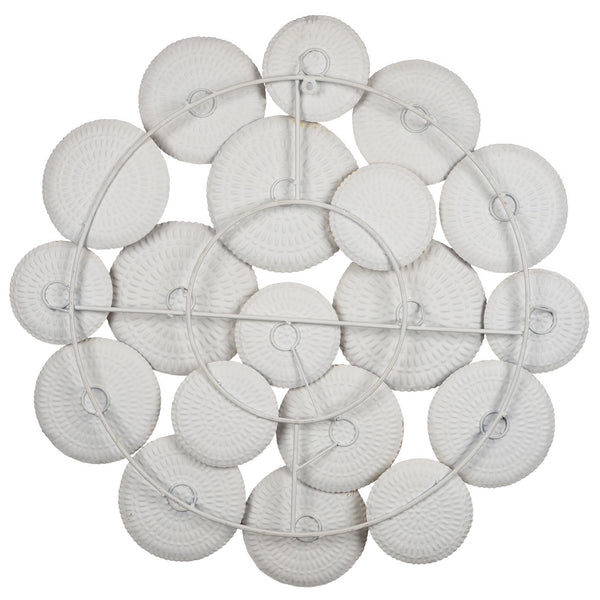 Distressed and Matte Abstract Metal Circle Wall Decor