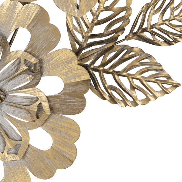 Golden Metallic Flower Wall Decor