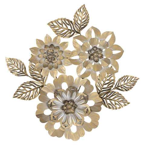 Golden Metallic Flower Wall Decor