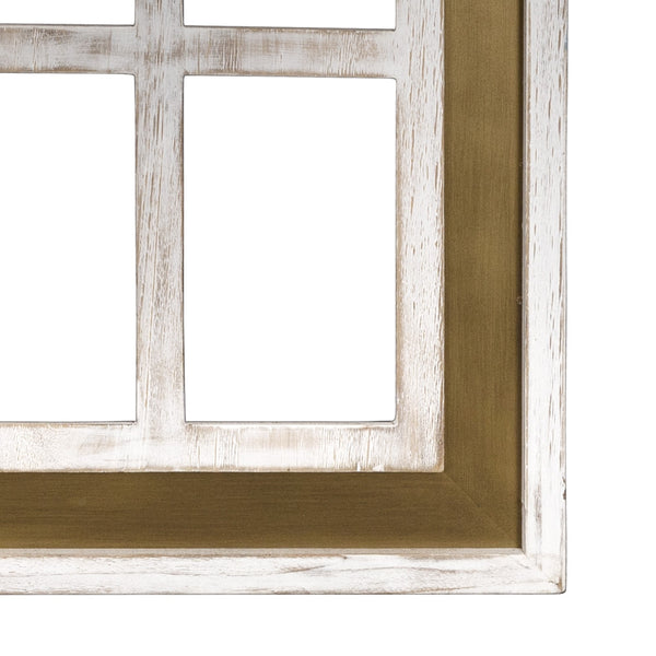 Distressed White and Gold Cathedral WindowWall Decor