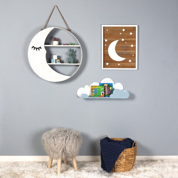 Blue and White Cloud Wall Shelf