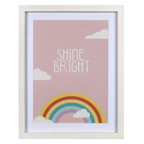 Shine Bright Glitter Rainbow Wall Art