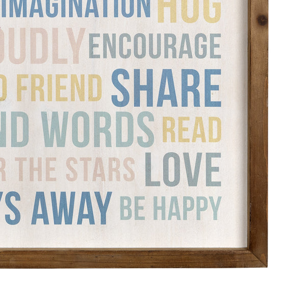 Playroom Rules Wooden Wall Art