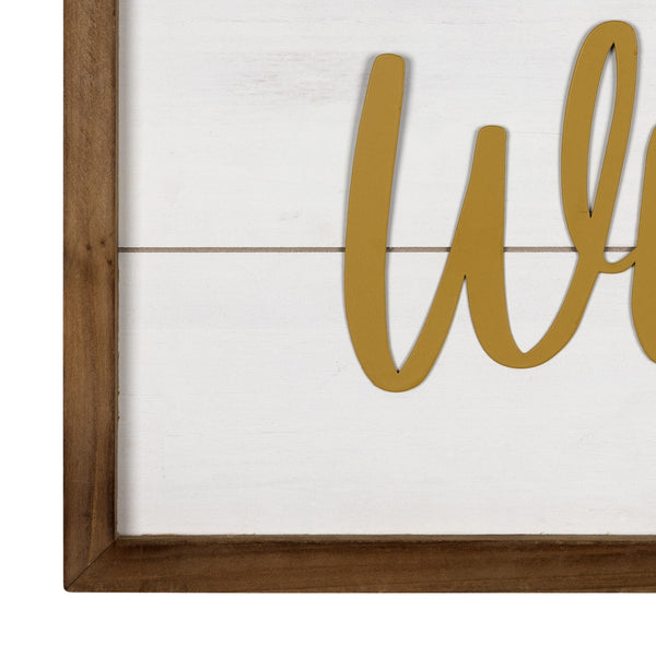 White and Gold Stay Wild Wall Art