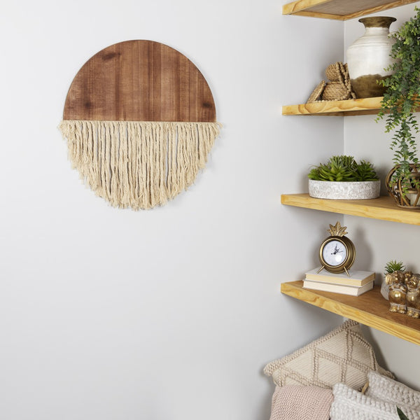 Semi Circle Macrame Wooden Wall Decor