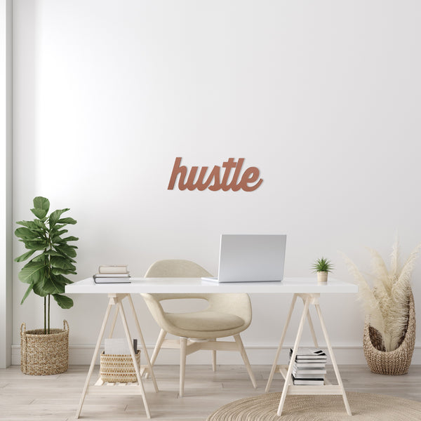 Dark Pink Hustle Wall Sign