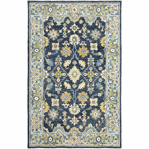 4'x6' Navy and Blue Bohemian Area Rug