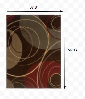 4'x6' Brown and Red Abstract Area Rug