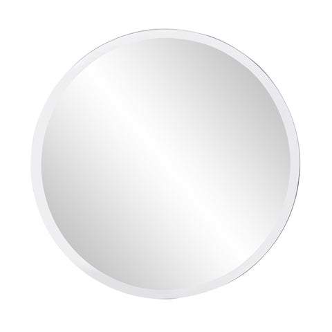 28" x 28" Minimalist Round Mirror with Beveled Edge