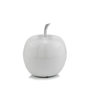 White Coated Mini Apple Shaped Aluminum Accent Home Decor