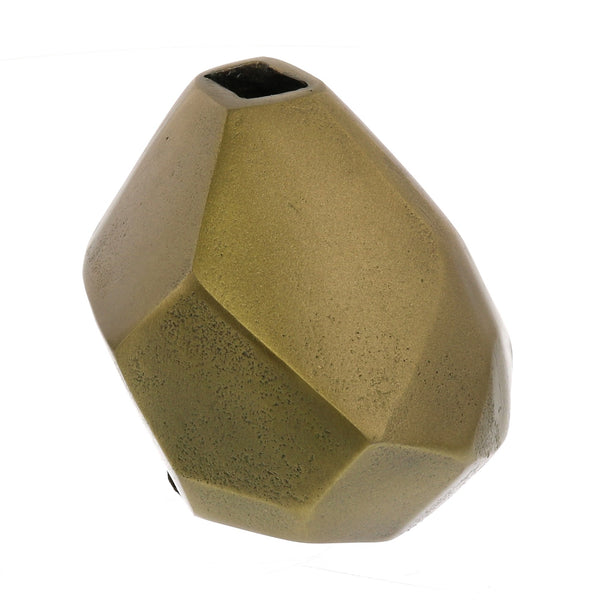 Modern Gold Finish Faceted Metal Vase