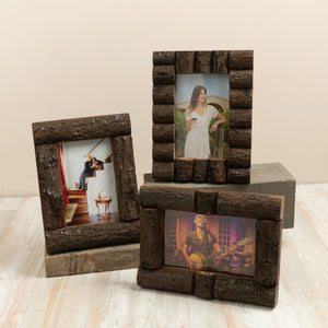 4" x 6" Log Cabin Style Picture Frames