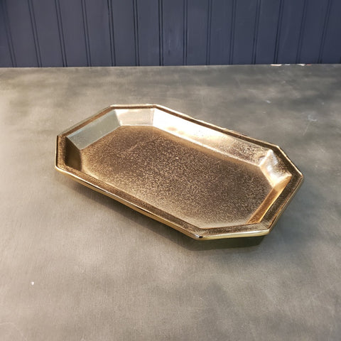 Gilded Gold Finish Textured Serving Tray