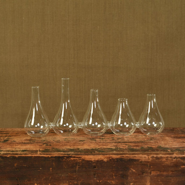 Quintuplet Set of Five Joined Glass Vases