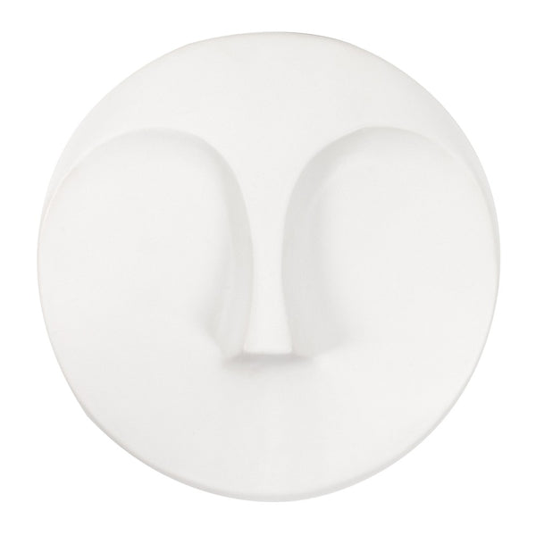 Matte White Round Face Wall Sculpture