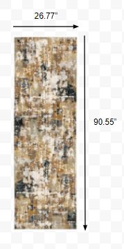 8' Ivory Gray Abstract Sectors Indoor Runner Rug