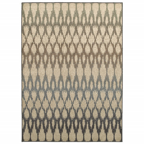 6' x 9' Ivory Gray Light to Dark Geometric Indoor Area Rug