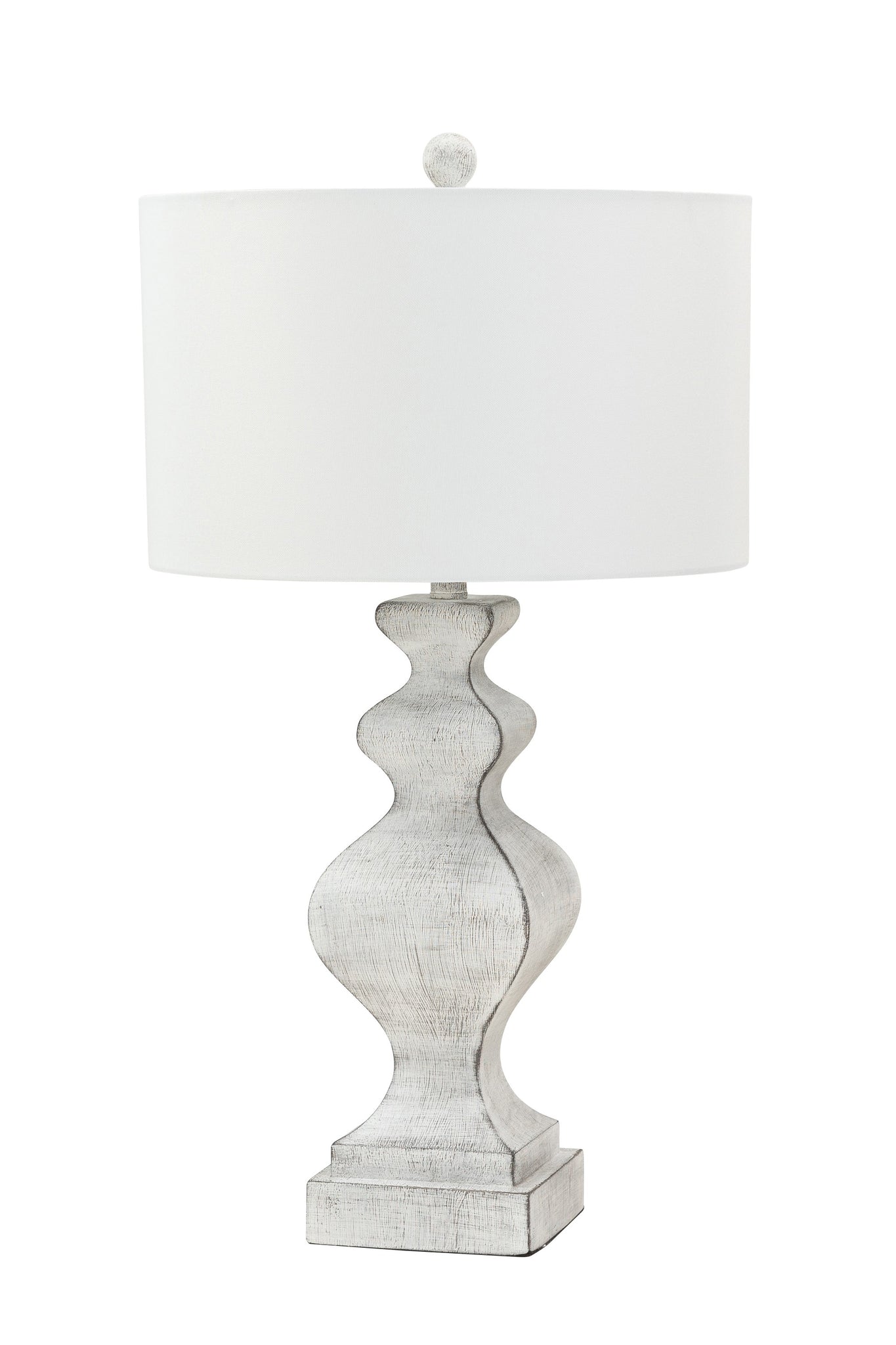 Set of 2 Farmhouse Glam White Distressed Table Lamps