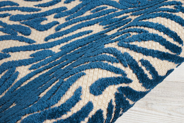 3' x 4' Tropical Blue Abstract Indoor Outdoor Area Rug