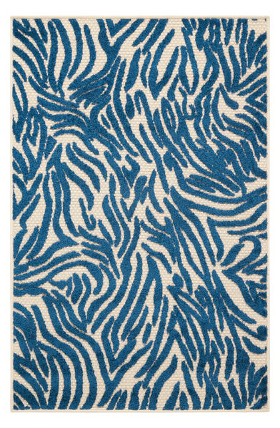 3' x 4' Tropical Blue Abstract Indoor Outdoor Area Rug