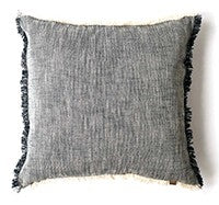 Set of 2 Navy Blue Soft Chambray Accent Pillows