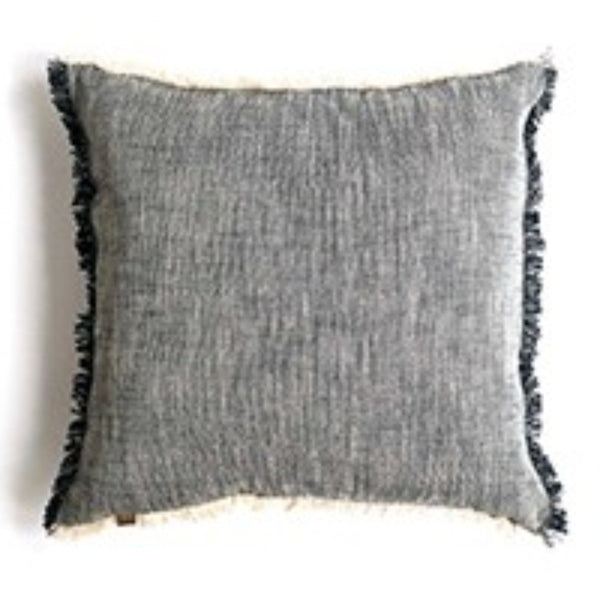 Set of 2 Navy Blue Soft Chambray Accent Pillows