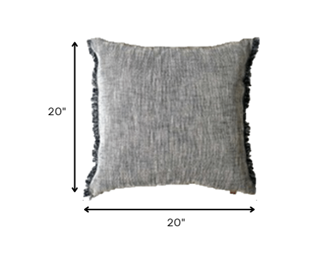 Set of 2 Navy Blue Soft Chambray Accent Pillows