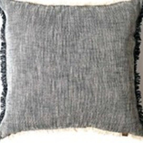 Set of 2 Navy Blue Soft Chambray Accent Pillows