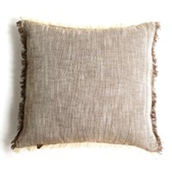 Set of 2 Stone Soft Chambray Accent Pillows