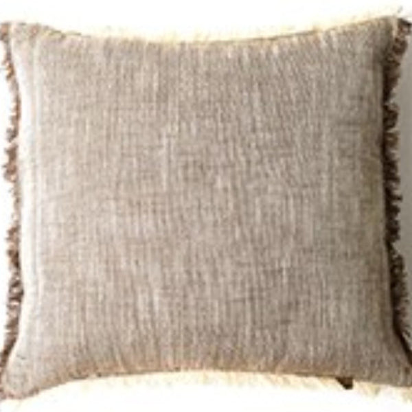 Set of 2 Stone Soft Chambray Accent Pillows