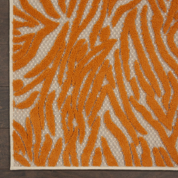 3’ x 4’ Orange Zebra Pattern Indoor Outdoor Area Rug