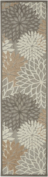 2’ x 12’ Natural and Gray Indoor Outdoor Runner Rug