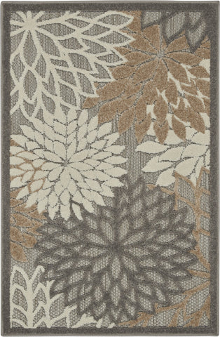 3’ x 4’ Natural and Gray Indoor Outdoor Area Rug