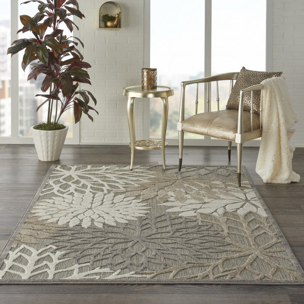 4’ x 6’ Natural and Gray Indoor Outdoor Area Rug