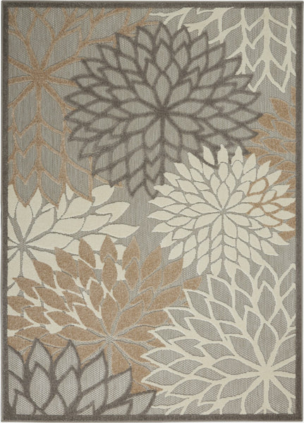 6’ x 9’ Natural and Gray Indoor Outdoor Area Rug