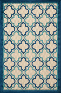 3’ x 4’ Navy Blue Trellis Indoor Outdoor Area Rug