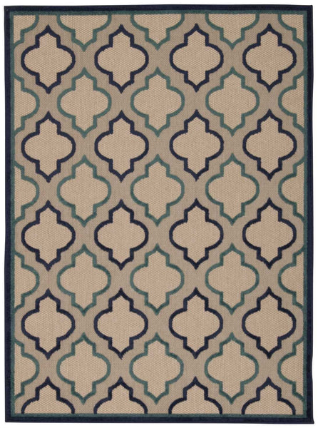 4’ x 6’ Navy Blue Trellis Indoor Outdoor Area Rug