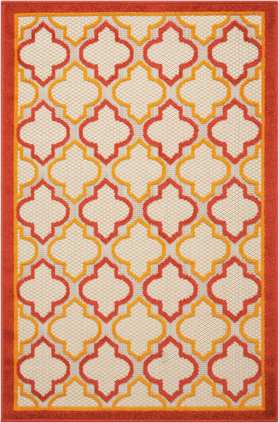 3’ x 4’ Red Trellis Indoor Outdoor Area Rug