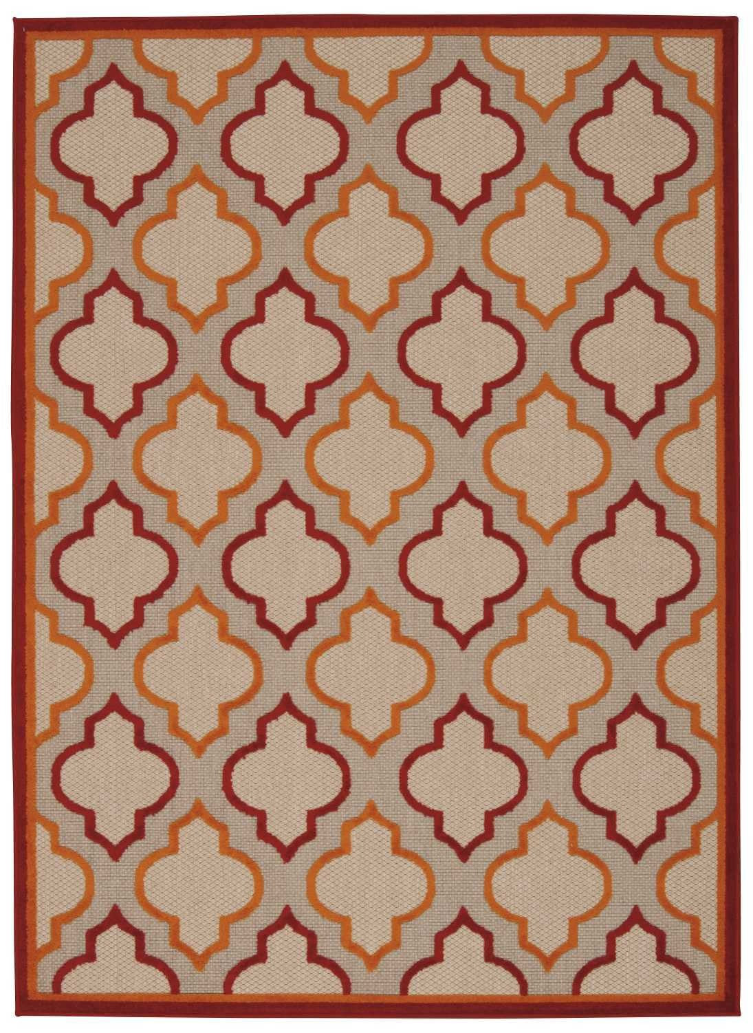 4’ x 6’ Red Trellis Indoor Outdoor Area Rug