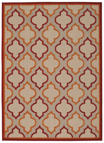 5’ x 8’ Red Trellis Indoor Outdoor Area Rug