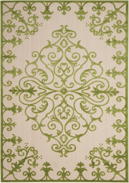 4’ x 6’ Green Medallion Indoor Outdoor Area Rug