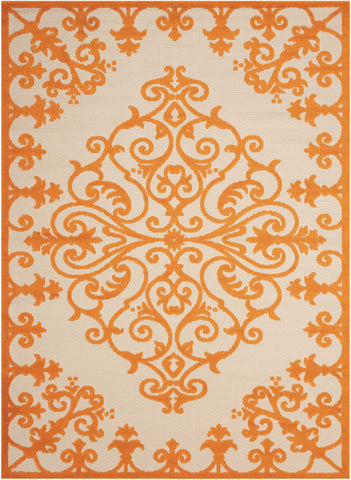 4’ x 6’ Orange Medallion Indoor Outdoor Area Rug