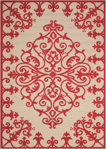 4’ x 6’ Red Medallion Indoor Outdoor Area Rug