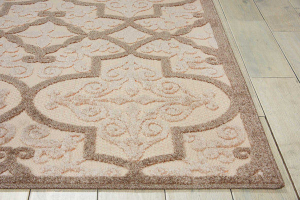 4’ x 6’ Cream and Beige Trellis Indoor Outdoor Area Rug