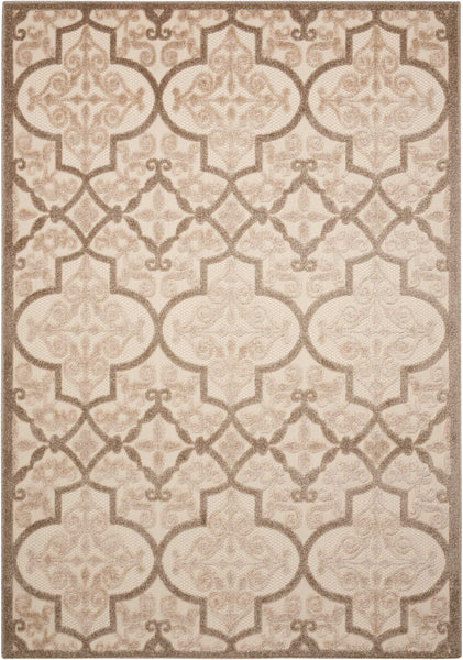 4’ x 6’ Cream and Beige Trellis Indoor Outdoor Area Rug