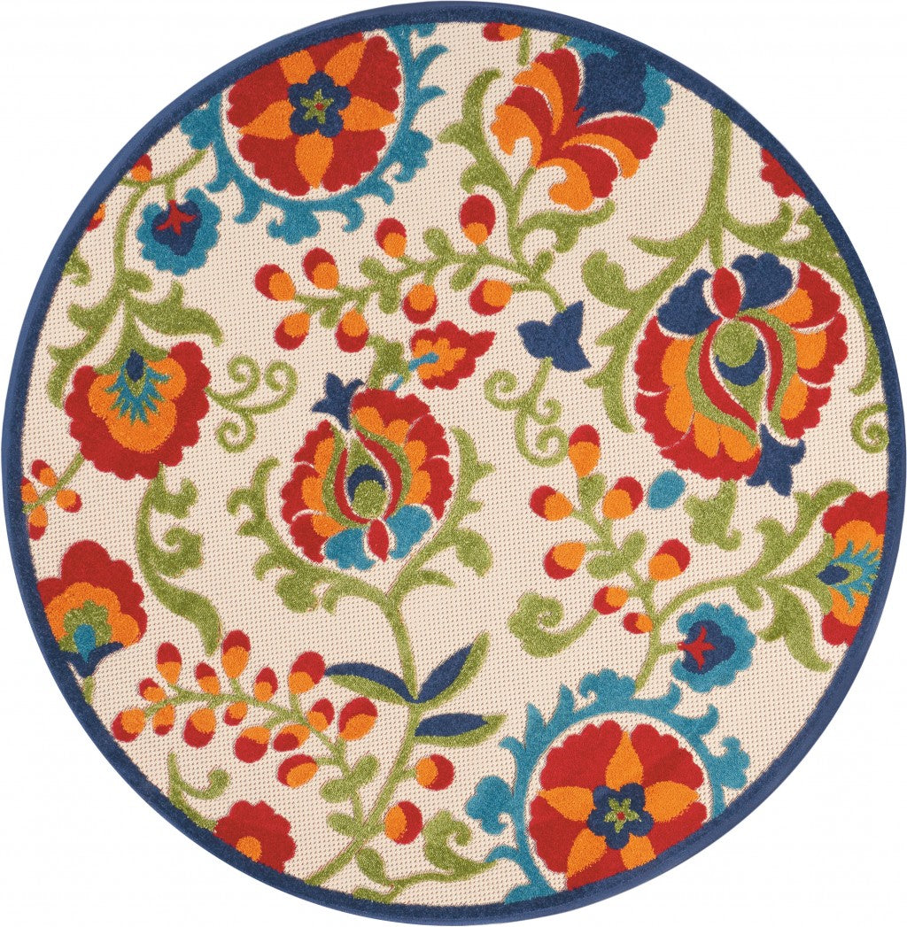 5’ Round Mediterra Indoor Outdoor Area Rug