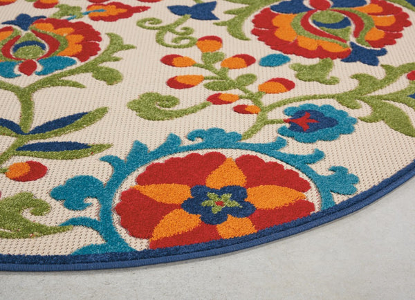 5’ Round Mediterra Indoor Outdoor Area Rug