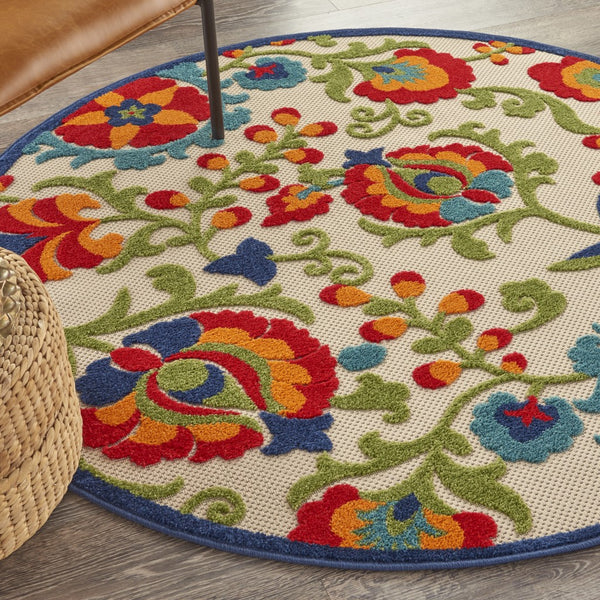 5’ Round Mediterra Indoor Outdoor Area Rug