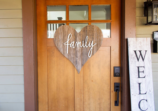 18" Rustic Farmhouse Gray Wooden Heart