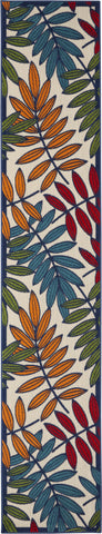 2’x 12’ Multicolored Leaves Indoor Outdoor Runner Rug